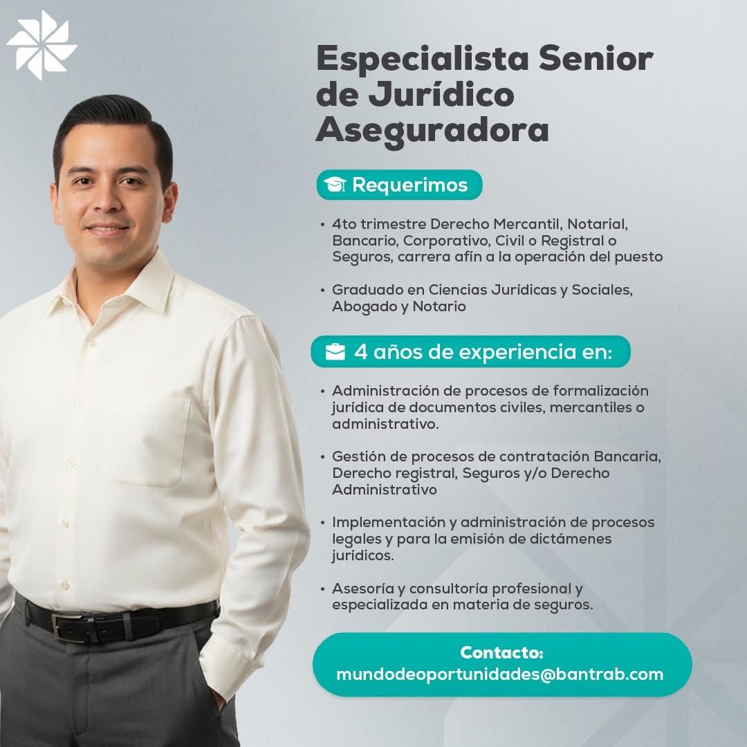 Especialista Senior de Jurídico - Oferta de Trabajo